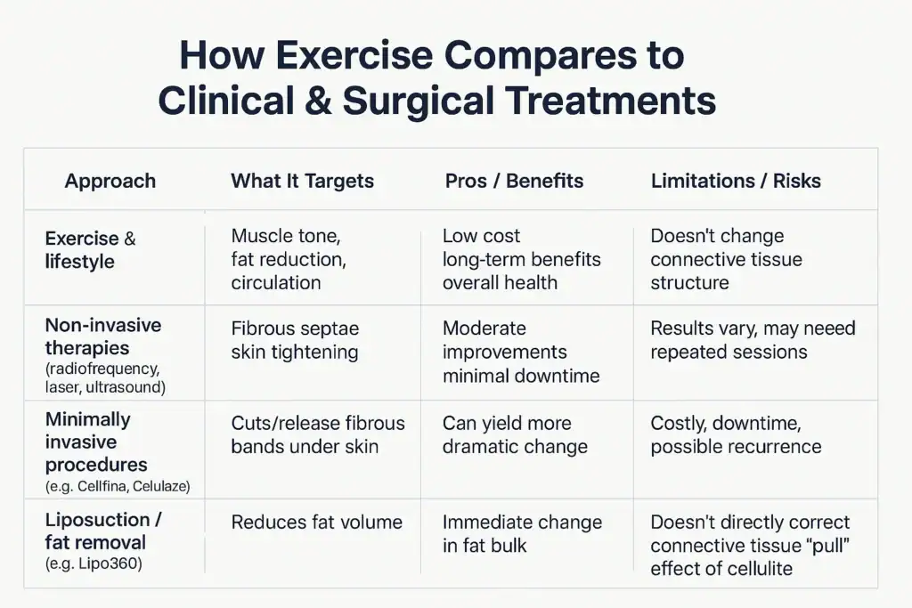 Sculpting Your Bum: Can Toning Exercises Really Reduce Cellulite? 2 How exercise compares to treatments from Lipo 360 Dunstable