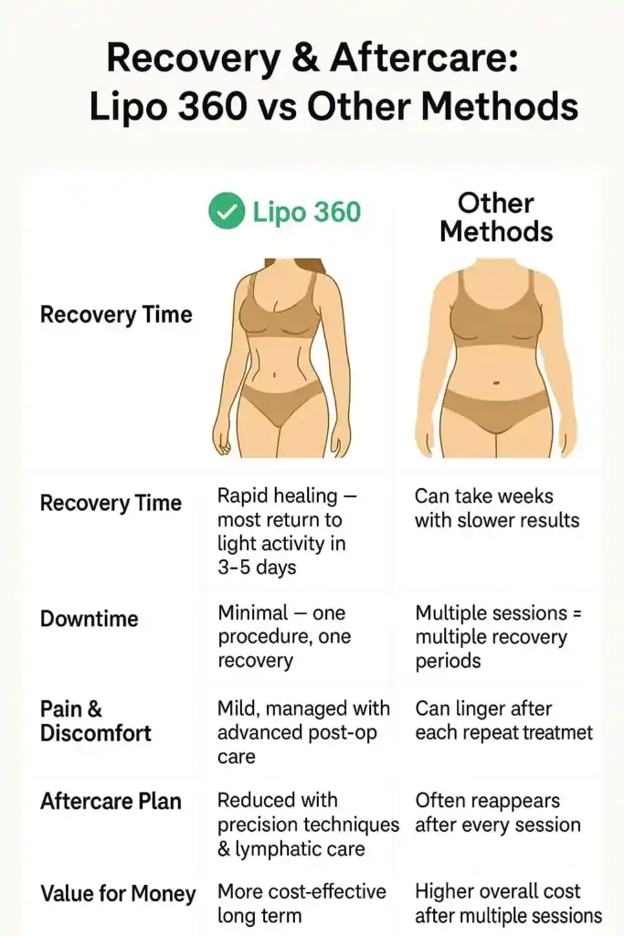 Recovery and Aftercare for Fat-Dissolving Surgery 2 Table to show fat dissolving injection aftercare Dunstable