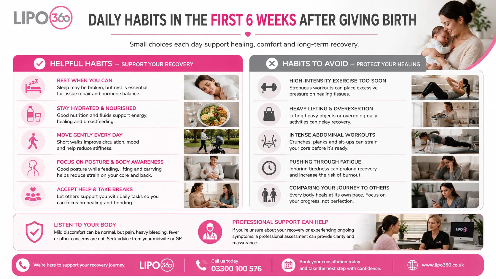 What to Do (and Avoid) in the First 6 Weeks After Giving Birth To Avoid Diastasis Recti 3 First 6 Weeks After Giving Birth To Avoid Diastasis Recti Dunstable : Daily Habits in the First 6 Weeks After Giving Birth